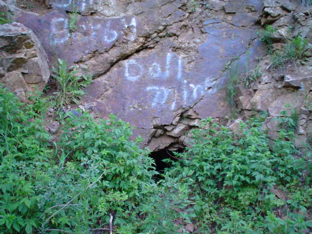 Mine entrance near grave