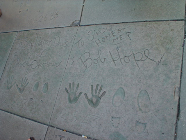 Bob Hope's impression on the sidewalk